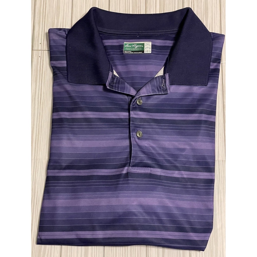 Men's Ben Hogan Performance Golf Polo 2XL Purple Stripe